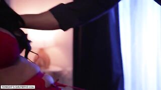 The busty porn star Jamie Michelle cheats on her husband while he's away