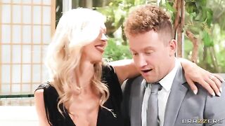 Blonde FFM threesome with mature women and a guy’s impressive size