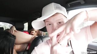 Douchey dude manages to turn a pick-up into a threesome for cash