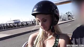 A passionate blond girl has a wild and unrestrained sex