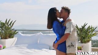 Crash a party and get laid outdoors with hot brunettes