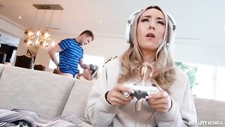 A hot nerd gets fucked by her boyfriend in glasses