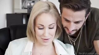 Overworked woman gets fucked in the office by her boss, a common scenario