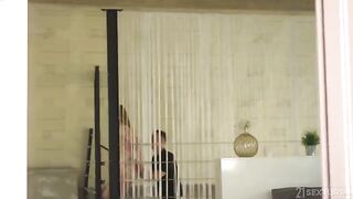 A couple has a threesome with another pair