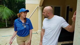 My redhead MILF pool girl is a sight to behold in the water!