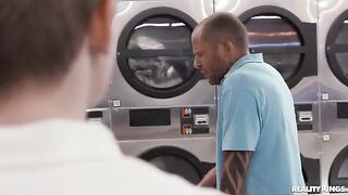 Not doing laundry, but the neighbor woman in a steamy encounter