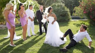 The bride is about to get fucked by a crowd of men in Part 2