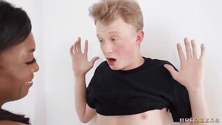 Prankster gets a hot pussy sandwich on the bed
