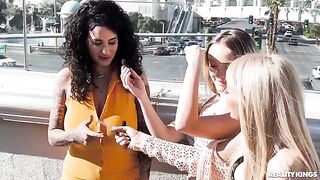 A couple of girls playing strip cards, things get hot