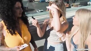 A couple of girls playing strip cards, things get hot