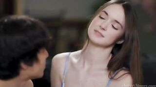 The baby is caressed by gentle drops of desire on her face
