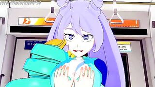 Nejire Hado rides Deku's big dick in an uncensored 3D hentai scene
