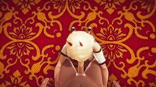 Hentai animation with power and chainsaw man in 3D