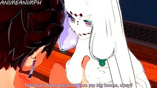 The Spider Demon from Demon Slayer gets intimate with Tanjiro in a steamy 3D scene