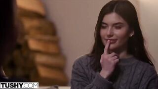 BFFs Talia and Stefany share a hot anal threesome with impressive intensity