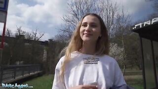 Ivi Rein, the cute Russian, gets fucked outdoors for cash in a steamy Public Agent scene
