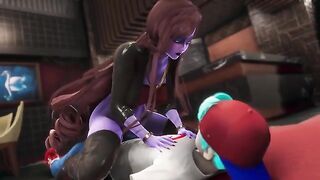 The boyfriend cheats on his GF with her MILF mom in FNF