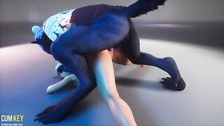 XXXMAS Werewolf fucks the beautiful woman with big tits