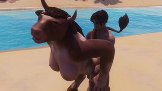 A cow girl with a wild streak gets down and dirty with a guy