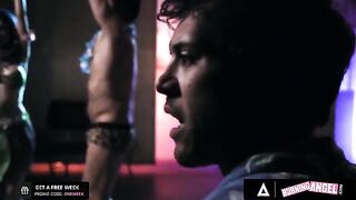 Fire dancer Jewelz Blu gets smashed by a massive dick at a tiki bar