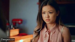 Asian teen Lulu Chu gets her pussy railed in intense threesome