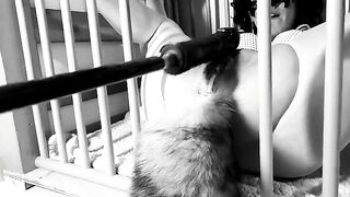 A day in the life of a Kitten: Ep.1 - Squirting on her tail, featuring intense bondage pet play