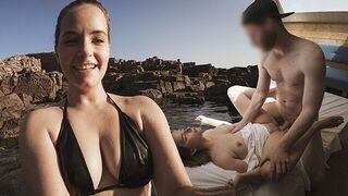 A German girl is begging for sex on her vacation in Sardinia