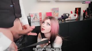 A girl is selecting a new toy in a shop and gets fucked there