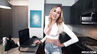 The blonde stepmom changed her job and started working for a pittance
