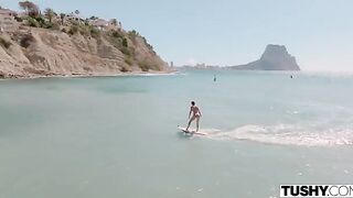 Relaxing vacation by the pool with a nice anal sex