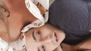 A cute girl has sex with her boyfriend in an intimate way