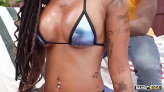 Her mouth is as black as it can get, sharpened for dick
