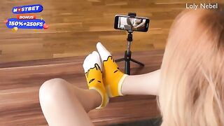 I wanted to make a footjob video, so I convinced my step sister to participate
