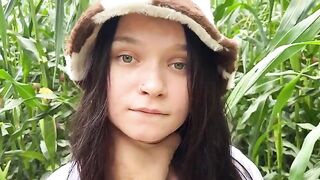 The guard caught a thief in the cornfield and fucked her hard