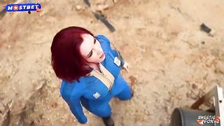 A cosplay enthusiast has an intense encounter in a passionate setting