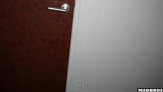 A Spanish girl again invited us to fuck in the toilet