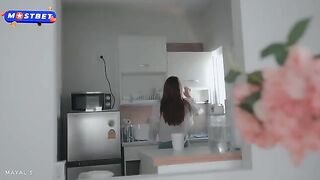 Petite brunette offers tea and a rough encounter to a stranger