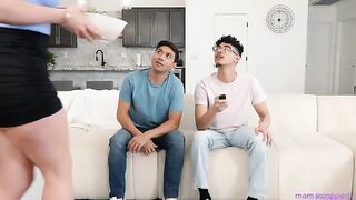 A man fucked his wife's friend while the girls watched and cheered
