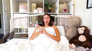 A cute 18-year-old German girl got a rubber dick in her tight pussy
