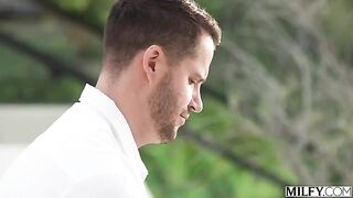 Watch how I swallow - hot blondie's blowjob scene in nature