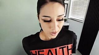 She experienced the power of a massive cock by herself