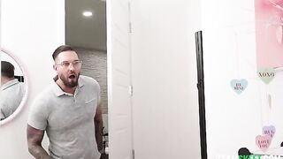 The guy got out of bed only because of the tongue of a brunette