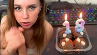 A beautiful woman received a hard cock as a gift. It was the best