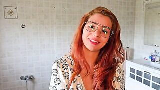 The man licks the wet pussy of his redhead girlfriend in HD