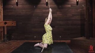 The pretty woman likes to be tortured with a vibrator in a rough way