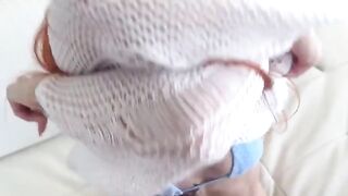 A slim girl has sex with a lot of guys at once and cum is activated