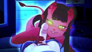 The girl was fucked by a horny witch in the pussy