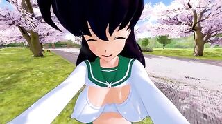 Kagome got her pussy railed in a passionate anime scene