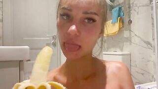 Monika Fox got her asshole filled with banana