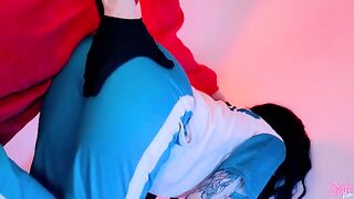 The slutty girl is taking part in a SQUIRT game with her warden - CUT version